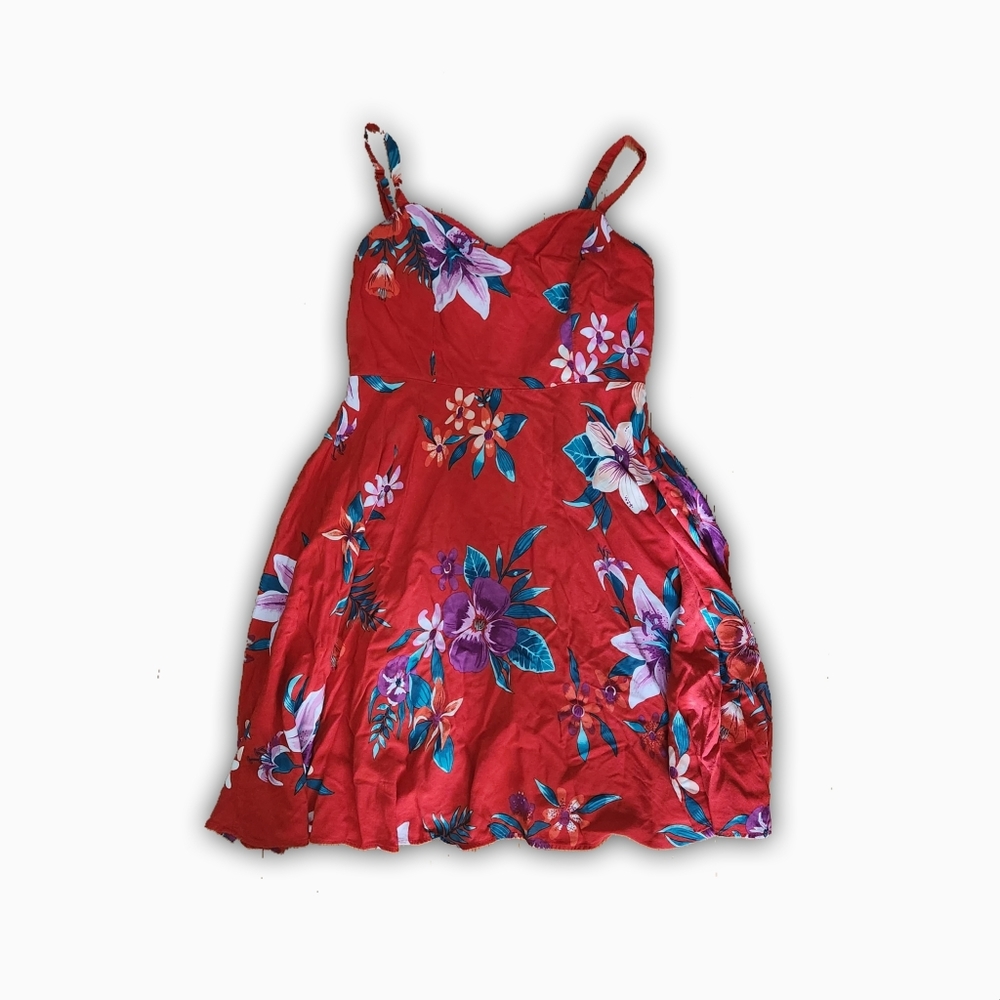 Old Navy Red Floral Drsss